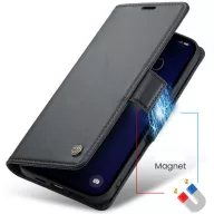   Google Pixel 9 / 9 Pro, Oldalra nyíló tok, stand, kártyatartóval, RFID technológiával, Wooze CaseME, fekete
