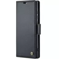   Samsung Galaxy S23 FE SM-S711, Oldalra nyíló tok, stand, kártyatartóval, RFID technológiával, Wooze CaseME, fekete