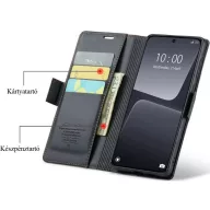   Google Pixel 9 / 9 Pro, Oldalra nyíló tok, stand, kártyatartóval, RFID technológiával, Wooze CaseME, barna