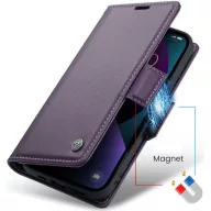   Google Pixel 9 / 9 Pro, Oldalra nyíló tok, stand, kártyatartóval, RFID technológiával, Wooze CaseME, lila
