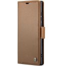 Xiaomi Redmi Note 12 Pro 5G / Poco X5 Pro 5G, Oldalra nyíló tok, stand, kártyatartóval, RFID technológiával, Wooze CaseME, barna