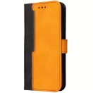 Samsung Galaxy A16 4G / A16 5G SM-A165F / A166B, Oldalra nyíló tok, stand, kártyatartóval, kézpánttal, Wooze Colour Wallet, narancssárga