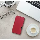 Samsung Galaxy A16 4G / A16 5G SM-A165F / A166B, Oldalra nyíló tok, légpárnás sarok, bőrhatású, karbon minta, Razor Book, piros