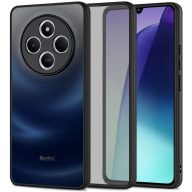   Xiaomi Redmi 14C / Poco C75, Műanyag hátlap védőtok + szilikon keret, hullám minta, TP Magmat, áttetsző/fekete