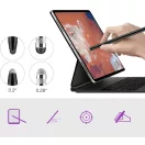 Univerzális toll, (bármilyen kapacitív kijelzőhöz), USP100 4-TIP Stylus Pen, fekete