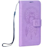   Samsung Galaxy A16 4G / A16 5G SM-A165F / A166B, Oldalra nyíló tok, kártyatartóval, kézpánttal, Álomfogó minta, Mezzo Book, mintás/lila