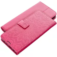   Samsung Galaxy A16 4G / A16 5G SM-A165F / A166B, Oldalra nyíló tok, kártyatartóval, kézpánttal, Mandala minta, Mezzo Book, mintás/magenta