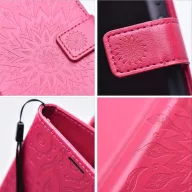   Samsung Galaxy A16 4G / A16 5G SM-A165F / A166B, Oldalra nyíló tok, kártyatartóval, kézpánttal, Mandala minta, Mezzo Book, mintás/magenta