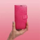 Samsung Galaxy A16 4G / A16 5G SM-A165F / A166B, Oldalra nyíló tok, kártyatartóval, kézpánttal, Mandala minta, Mezzo Book, mintás/magenta