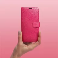   Samsung Galaxy A16 4G / A16 5G SM-A165F / A166B, Oldalra nyíló tok, kártyatartóval, kézpánttal, Mandala minta, Mezzo Book, mintás/magenta