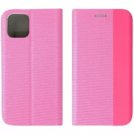   Samsung Galaxy A16 4G / A16 5G SM-A165F / A166B, Oldalra nyíló tok, stand, kártyatartóval, textil minta, Sensitive Book, rózsaszín