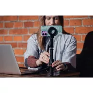   Prémium selfie bot, 21 - 104 cm, 360°-ban forgatható, exponáló gombbal, bluetooth-os, v5.2, Magsafe kompatibilis, tripod állvány funkció, Forcell F-Grip MagSelfie S100M, fekete