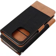   Xiaomi Redmi 14C / Poco C75, Oldalra nyíló tok, stand, kártyatartóval, farmer minta, Jeans Book, fekete