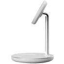 Univerzális vezeték nélküli töltő állomás 2in1, Qi Wireless, 15W, asztali tartó, mágneses, MagSafe kompatibilis, Tech-Protect QI15W-A39, fehér