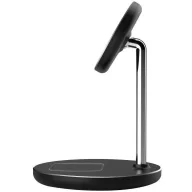   Univerzális vezeték nélküli töltő állomás 2in1, Qi Wireless, 15W, asztali tartó, mágneses, MagSafe kompatibilis, Tech-Protect QI15W-A39, fekete