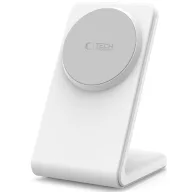   Univerzális vezeték nélküli töltő állomás, Qi Wireless, 15W, asztali tartó, mágneses, MagSafe kompatibilis, Tech-Protect QI15W-A38, fehér