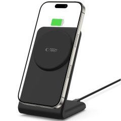   Univerzális vezeték nélküli töltő állomás, Qi Wireless, 15W, asztali tartó, mágneses, MagSafe kompatibilis, Tech-Protect QI15W-A38, fekete