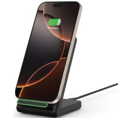   Univerzális vezeték nélküli töltő állomás, Qi Wireless, 15W, asztali tartó, LED-es, Tech-Protect QI15W-A40, fekete