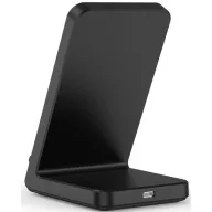   Univerzális vezeték nélküli töltő állomás, Qi Wireless, 15W, asztali tartó, LED-es, Tech-Protect QI15W-A40, fekete