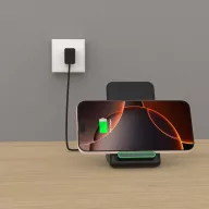   Univerzális vezeték nélküli töltő állomás, Qi Wireless, 15W, asztali tartó, LED-es, Tech-Protect QI15W-A40, fekete