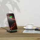 Univerzális vezeték nélküli töltő állomás, Qi Wireless, 15W, asztali tartó, LED-es, Tech-Protect QI15W-A40, fekete