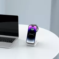   Univerzális vezeték nélküli töltő állomás 3in1, Qi Wireless, 10W, asztali tartó, Apple eszközökhöz, Tech-Protect QI15W-A36, fehér