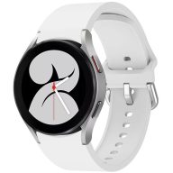   Samsung Galaxy Watch 4 / 5 / 5 Pro / 6 / 7 / FE (40 / 44 / 45mm) / Watch 4 Classic / 6 Classic (42 / 43 / 46mm), szilikon pótszíj, állítható, TP IconBand, fehér