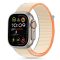 Apple Watch 4-6, SE, SE (2022), SE (2025) (38 / 40 mm) / Watch 7-9 (41 mm) / Watch 10-11 (42 mm), textíl pótszíj, nylon, állítható, légáteresztő, TP Nylon, krém