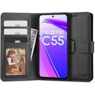   Realme C55, Oldalra nyíló tok, stand, mágnes csattal, TP Wallett, fekete