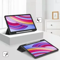   Xiaomi Redmi Pad Pro (12.1) / Redmi Pad Pro 5G (12.1), mappa tok, közepesen ütésálló, érintőceruza tartó, érintőceruza nélkül, Trifold, TP SC Pen Holder, fekete