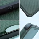 Samsung Galaxy S25 Ultra SM-S938, Oldalra nyíló tok, légpárnás sarok, bőrhatású, karbon minta, Razor Book, zöld
