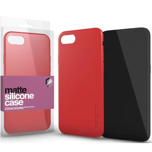 Apple iPhone 7 / 8 / SE (2020) / SE (2022), Szilikon tok, ultravékony, matt, Xprotector Matte, piros