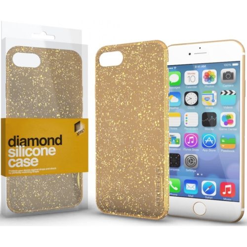 Apple iPhone XS Max, Szilikon tok, csillogó, Xprotector Diamond, arany