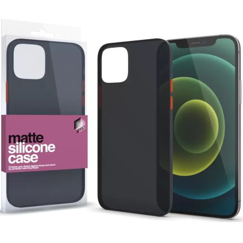 Apple iPhone 7 / 8 / SE (2020) / SE (2022), Szilikon tok, színes gombokkal, Xprotector Matte, áttetsző/fekete