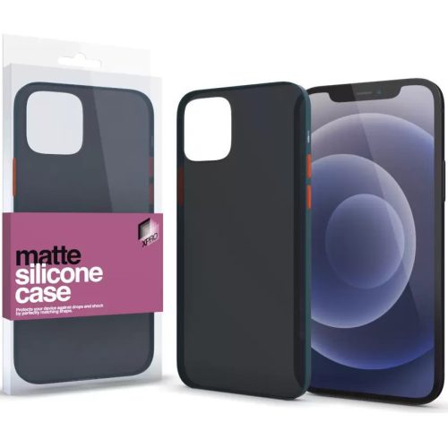 Apple iPhone 11, Szilikon tok, színes gombokkal, Xprotector Matte, áttetsző/sötétzöld