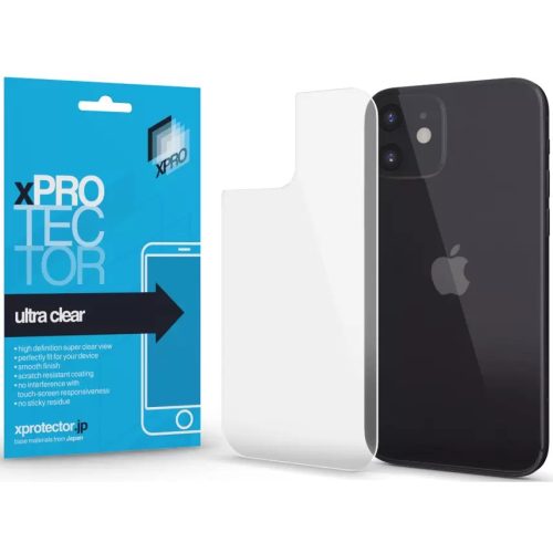 Apple iPhone 12 Mini, Kijelzővédő fólia (az íves részre NEM hajlik rá!), hátlapi, Xprotector Ultra Clear, Clear Prémium