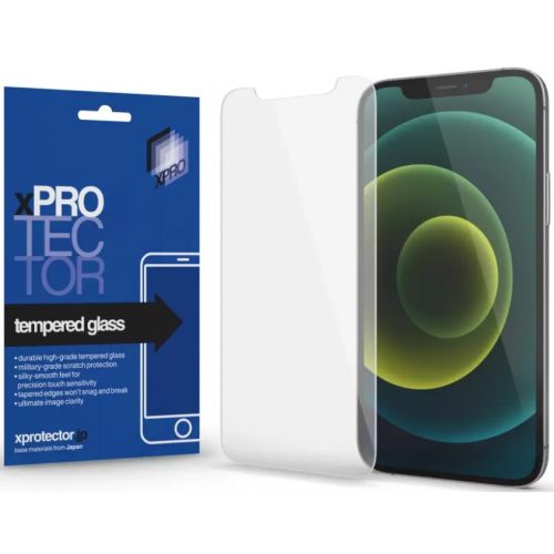 Apple iPhone 12 Pro Max, Kijelzővédő fólia, ütésálló fólia (az íves részre NEM hajlik rá!), Tempered Glass (edzett üveg), 0.20, Xprotector, Clear