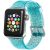 Apple Watch 4-6, SE, SE (2022) (38 / 40 mm) / Watch 7-9 (41 mm), szilikon pótszíj, állítható, csillámmal díszítve, Xprotector, türkizkék