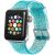 Apple Watch 4-6, SE, SE (2022) (42 / 44 mm) / Watch 7-9 (45 mm) / Watch Ultra 1-2 (49 mm), szilikon pótszíj, állítható, csillámmal díszítve, Xprotector, türkizkék