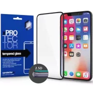   Apple iPhone 12 Pro Max, Kijelzővédő, ütésálló fólia (az íves részre is!), Tempered Glass (edzett üveg), Xprotector, fekete