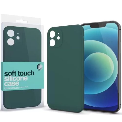 Apple iPhone 13, Szilikon tok, Xprotector Soft Touch Slim, sötétzöld