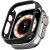 Apple Watch 7-8 (45mm), Műanyag védőkeret, szíj nélkül, közepesen ütésálló, karbon minta, Pitaka Air Case, fekete/szürke