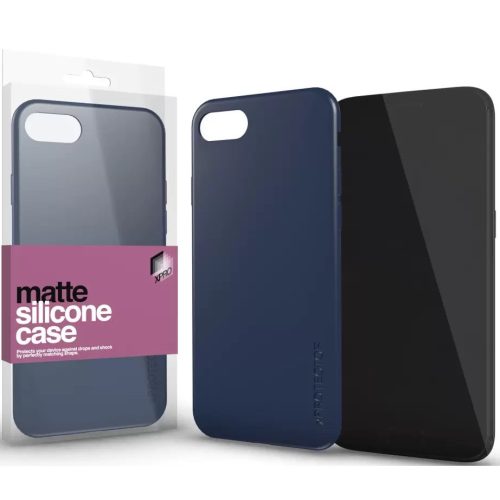 Apple iPhone 14, Szilikon tok, ultravékony, matt, Xprotector Matte, sötétkék