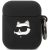 Bluetooth fülhallgató töltőtok tartó, szilikon, karabiner, napszemüveges cica minta, Apple AirPods, AirPods 2 kompatibilis, Karl Lagerfeld 3D Logo NFT Choupette Head, fekete