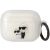 Bluetooth fülhallgató töltőtok tartó, szilikon, karabiner, csillogó, napszemüveges lány és cica minta, Apple AirPods Pro kompatibilis, Karl Lagerfeld 3D Logo NFT Choupette Glitter, átlátszó