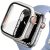 Apple Watch 4-6, SE, SE (2022) (44 mm), Műanyag védőkeret, kijelzővédő üveggel, szíj nélkül, TP Defense360, titán/narancs