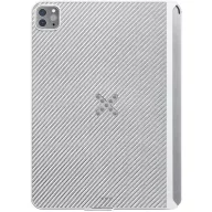   Apple iPad Pro 11 (2020 / 2021 / 2022), Műanyag hátlap töltőtok, PitaFlow vezeték nélküli töltővel, karbon minta, Pitaka MagEZ Pro Case, fehér