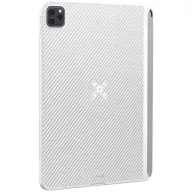   Apple iPad Pro 11 (2020 / 2021 / 2022), Műanyag hátlap töltőtok, PitaFlow vezeték nélküli töltővel, karbon minta, Pitaka MagEZ Pro Case, fehér
