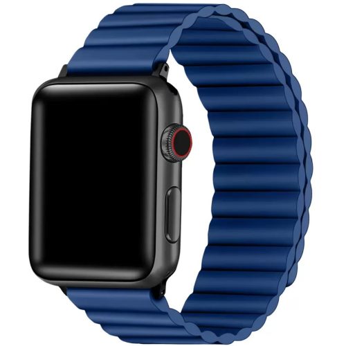 Apple Watch 4-6, SE, SE (2022) (38 / 40 mm) / Watch 7-9 (41 mm), szilikon pótszíj, mágneses zár, 3D minta, Xprotector, kék