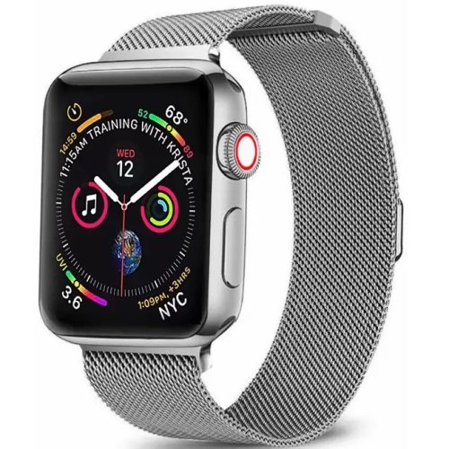 Apple Watch 4-6, SE, SE (2022) (38 / 40 mm) / Watch 7-9 (41 mm), fém pótszíj, milánói stílus, 2 részes, Xprotector, ezüst